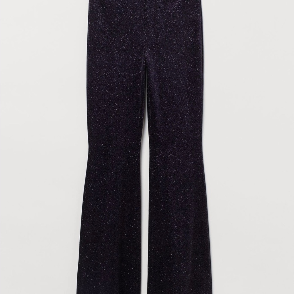 H&M sparkle velour flare pants